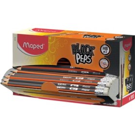 Maped potlood BlackPeps HB, met gum, kartonnen displaydoos van 100 stuks