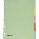 Pergamy tabbladen ft A4 maxi, 11-gaatsperforatie, karton, geassorteerde pastelkleuren, 5 tabs