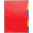Pergamy tabbladen, ft A4, 23-gaatsperforatie, PP, geassorteerde kleuren, set 1-10