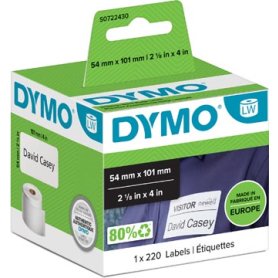 Dymo etiketten LabelWriter ft 101 x 54 mm, wit, 220 etiketten