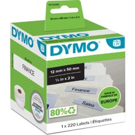 Dymo etiketten LabelWriter ft 50 x 12 mm, wit, 220 etiketten