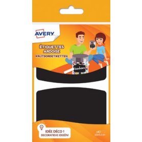 Avery Family krijtbordetiketten, ft 9,5 x 6,3 cm, ophangbare etui met 10 etiketten