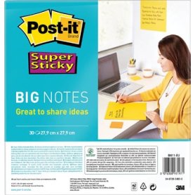 Post-it Super Sticky Big Notes, 30 vel, ft 280 x 280 mm, geel