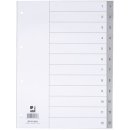 Q-CONNECT tabbladen set 1-12, met indexblad, ft A4, grijs