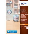 Avery L7104REV-20 verwijderbare productetiketten, diameter 60 mm, 240 etiketten, wit