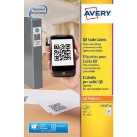 Avery printbare QR-etiketten ft 45 x 45 mm (b x h), 400 stuks