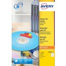 Avery L7676-25 CD etiketten, diameter 117 mm, 50 etiketten, wit