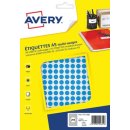 Avery PET08B ronde markeringsetiketten, diameter 8 mm, blister van 2940 stuks, blauw
