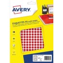 Avery PET08R ronde markeringsetiketten, diameter 8 mm, blister van 2940 stuks, rood
