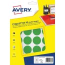 Avery PET30V ronde markeringsetiketten, diameter 30 mm, blister van 240 stuks, groen