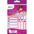 Avery Family mini naametiketten, ft 5 x 1 cm, roze/paars,...