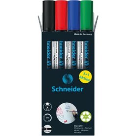 Schneider Maxx 290 whiteboardmarker, 3 + 1 gratis, assorti